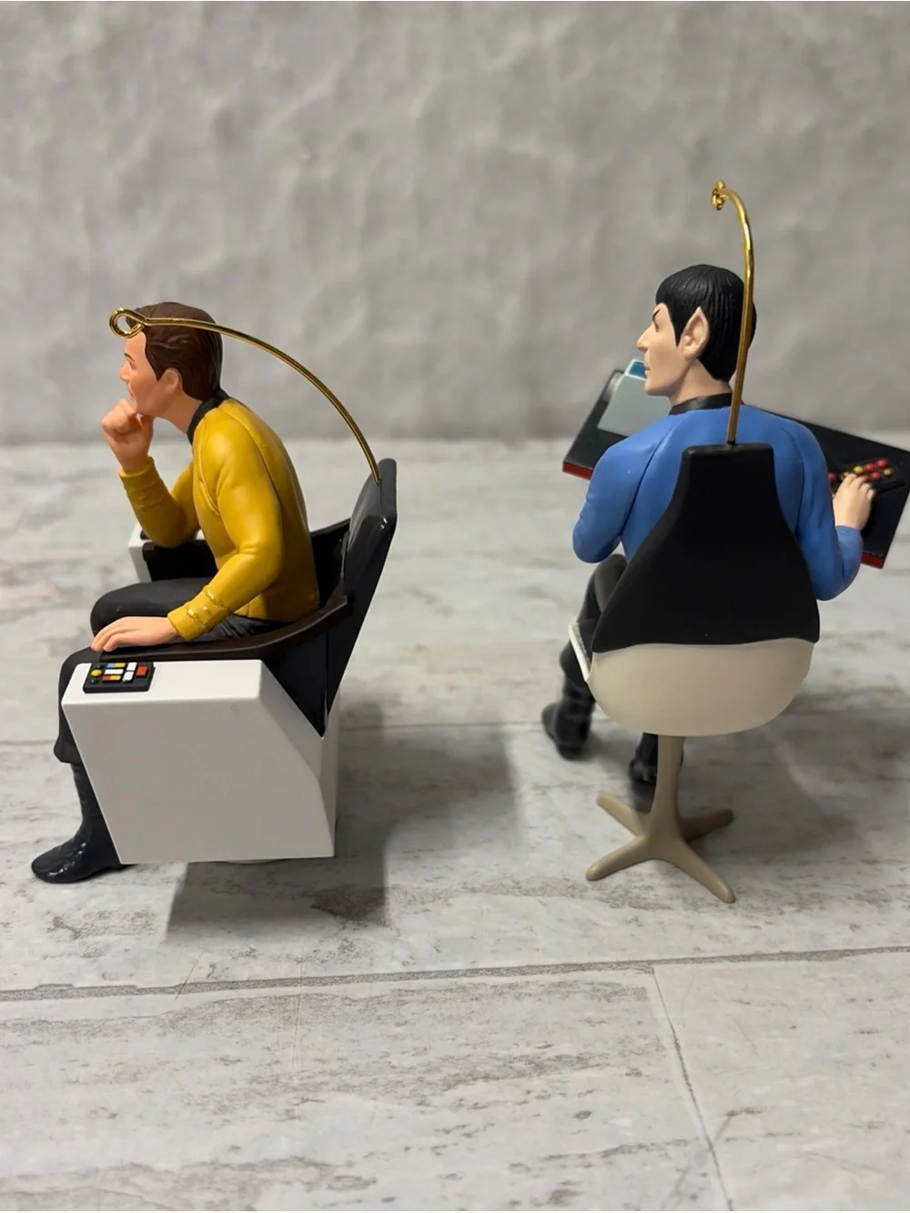1995 Hallmark Star Trek Captain James T. Kirk Ornament and 1996 Spock